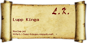 Lupp Kinga névjegykártya